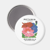 ヴィンテージシードパケットラベルアート、ペチュニア花 マグネット (正面/裏面)