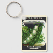 ヴィンテージシードパケットラベルアート、ポールリマ豆 キーホルダー (正面)