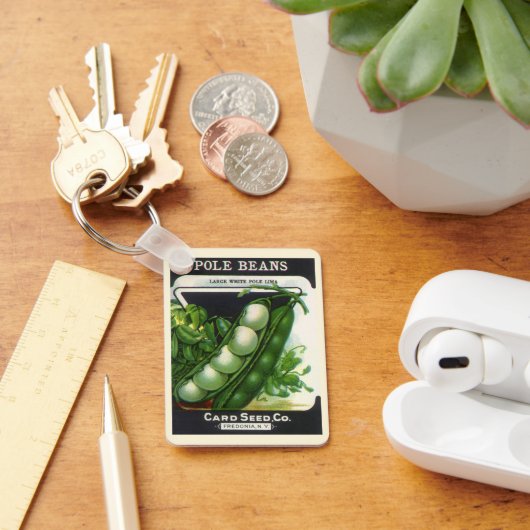 ヴィンテージシードパケットラベルアート、ポールリマ豆 キーホルダー (デスク)