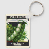ヴィンテージシードパケットラベルアート、ポールリマ豆 キーホルダー (裏面)