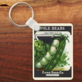 ヴィンテージシードパケットラベルアート、ポールリマ豆 キーホルダー (正面)