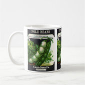ヴィンテージシードパケットラベルアート、ポールリマ豆 コーヒーマグカップ (左)