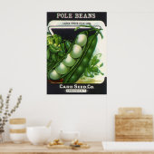 ヴィンテージシードパケットラベルアート、ポールリマ豆 ポスター (キッチン)