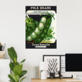 ヴィンテージシードパケットラベルアート、ポールリマ豆 ポスター (ホームオフィス)