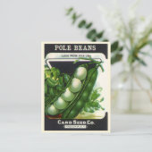 ヴィンテージシードパケットラベルアート、ポールリマ豆 ポストカード (スタンド正面)