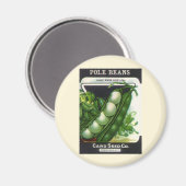 ヴィンテージシードパケットラベルアート、ポールリマ豆 マグネット (正面/裏面)