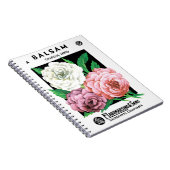 ヴィンテージシードパケットラベルアート、椿の花 ノートブック (右側)