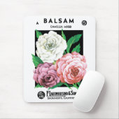 ヴィンテージシードパケットラベルアート、椿の花 マウスパッド (マウス)