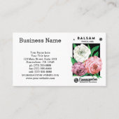 ヴィンテージシードパケットラベルアート、椿の花 名刺 (正面)