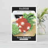 ヴィンテージシードパケットラベルアート、緋色の大根 (スタンド正面)