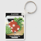 ヴィンテージシードパケットラベルアート、緋色の大根 キーホルダー (裏面)