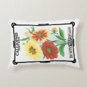 ヴィンテージシードパケットラベルアート、花 アクセントクッション (正面)