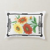 ヴィンテージシードパケットラベルアート、花 アクセントクッション (裏面)