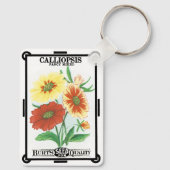 ヴィンテージシードパケットラベルアート、花 キーホルダー (裏面)