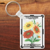 ヴィンテージシードパケットラベルアート、花 キーホルダー (正面)