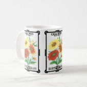 ヴィンテージシードパケットラベルアート、花 コーヒーマグカップ (正面左)