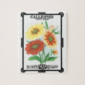 ヴィンテージシードパケットラベルアート、花 ジグソーパズル (縦)