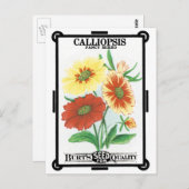 ヴィンテージシードパケットラベルアート、花 ポストカード (正面/裏面)