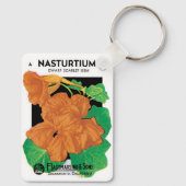 ヴィンテージシードパケットラベルアート、Nasturtium花 キーホルダー (裏面)