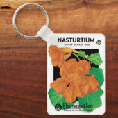 ヴィンテージシードパケットラベルアート、Nasturtium花 キーホルダー (正面)