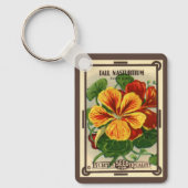 ヴィンテージシードパケットラベルアート、Nasturtium花 キーホルダー (正面)
