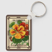 ヴィンテージシードパケットラベルアート、Nasturtium花 キーホルダー (裏面)