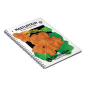 ヴィンテージシードパケットラベルアート、Nasturtium花 ノートブック (右側)