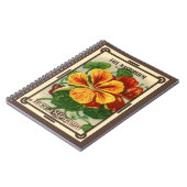 ヴィンテージシードパケットラベルアート、Nasturtium花 ノートブック (左側)