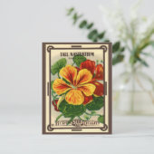 ヴィンテージシードパケットラベルアート、Nasturtium花 ポストカード (スタンド正面)