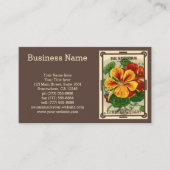 ヴィンテージシードパケットラベルアート、Nasturtium花 名刺 (正面)