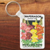 ヴィンテージシードパケットラベルアート、Snapdragon Flowers キーホルダー (正面)