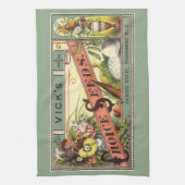 ヴィンテージシードパケットラベルアート、Vickの選択シード キッチンタオル (縦)