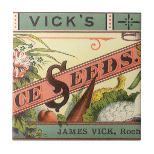 ヴィンテージシードパケットラベルアート、Vickの選択シード タイル (正面)