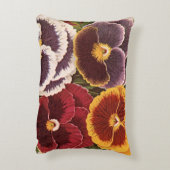 ヴィンテージシードパケットラベル、ガーデンパンジー花 アクセントクッション (裏面(縦))