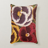 ヴィンテージシードパケットラベル、ガーデンパンジー花 アクセントクッション (正面(垂直))
