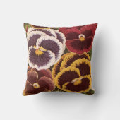 ヴィンテージシードパケットラベル、ガーデンパンジー花 クッション (裏面)