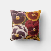 ヴィンテージシードパケットラベル、ガーデンパンジー花 クッション (正面)