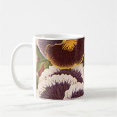 ヴィンテージシードパケットラベル、ガーデンパンジー花 コーヒーマグカップ (左)