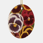 ヴィンテージシードパケットラベル、ガーデンパンジー花 セラミックオーナメント (右)