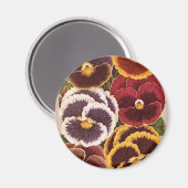 ヴィンテージシードパケットラベル、ガーデンパンジー花 マグネット (正面/裏面)