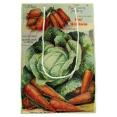 ヴィンテージシードパケット誕生日媒体抱き枕 ミディアムペーパーバッグ (裏面)