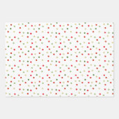 ヴィンテージシードパック、ドットとプレイド ラッピングペーパーシート (正面3)