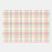 ヴィンテージシードパック、ドットとプレイド ラッピングペーパーシート (正面2)