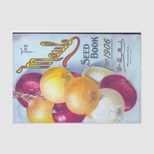 ヴィンテージシードブック、Maule's 1906、玉ねぎ 薄葉紙 (正面)