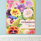 ヴィンテージシード会社フラワーカタログ キャンバスプリント (インサイチュ (ウッドフロア))