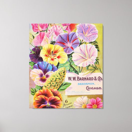 ヴィンテージシード会社フラワーカタログ キャンバスプリント (正面)