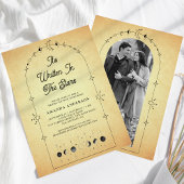 ヴィンテージシーナンスブラックムーンブライダルシャワー 招待状