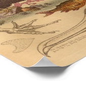 ヴィンテージシーバードコーラルフィッシュプリント ポスター (角)