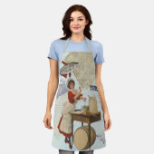 ヴィンテージシーフード料理 エプロン (着用した状態)