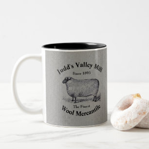 ヴィンテージシープ画像 Judd's Valley Wool Mercantile ツートーンマグカップ
